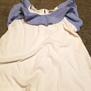 Kelly's Kids White and Blue Blouse